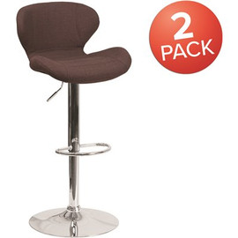 Carnegy Avenue 33 in. Brown Fabric Bar stool (Set of 2) Carnegy Avenue 33 in. Brown Fabric Bar stool (Set of 2)