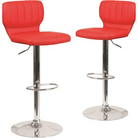Carnegy Avenue 33.5 in. Red Vinyl Bar stool (Set of 2) Carnegy Avenue 33.5 in. Red Vinyl Bar stool (Set of 2)