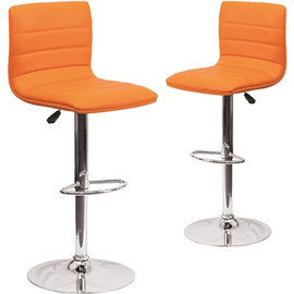 Carnegy Avenue 33 in. Orange Bar stool (Set of 2) Carnegy Avenue 33 in. Orange Bar stool (Set of 2)
