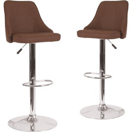 Carnegy Avenue 32.5 in. Brown Fabric Bar Stool (Set of 2) Carnegy Avenue 32.5 in. Brown Fabric Bar Stool (Set of 2)