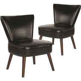 Carnegy Avenue Black (LeatherSoft or Faux Leather) Side Chair (Set of 2)