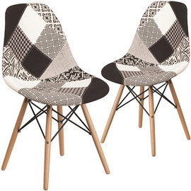 Carnegy Avenue Turin Patchwork Fabric Party Chair (Set of 2)