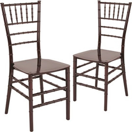 Carnegy Avenue Mahogany Flat Seat Resin Chiavari Chairs (Set of 2)