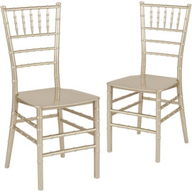 Carnegy Avenue Champagne Flat Seat Resin Chiavari Chairs (Set of 2)