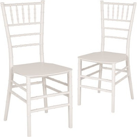 Carnegy Avenue White Flat Seat Resin Chiavari Chairs (Set of 2)