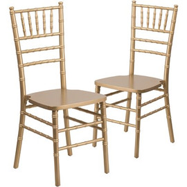 Carnegy Avenue Gold Wood Chiavari Chairs (Set of 2)