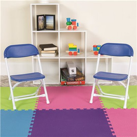 Carnegy Avenue Blue Kids Plastic Folding Chairs (Set of 2)