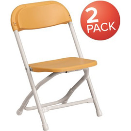 Carnegy Avenue Yellow Kids Plastic Folding Chairs (Set of 2)