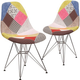 Carnegy Avenue Milan Patchwork Fabric Party Chairs (Set of 2)