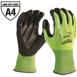 Milwaukee X-Large High Visibility Level 4 Cut Resistant Polyurethane Dipped Work Gloves