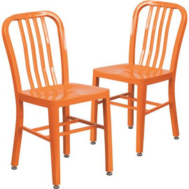 Carnegy Avenue Metal Outdoor Dining Chair in Orange (Set of 2) Carnegy Avenue Metal Outdoor Dining Chair in Orange (Set of 2)