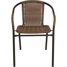 Carnegy Avenue Stackable Metal Outdoor Dining Chair in Medium Brown (Set of 4)