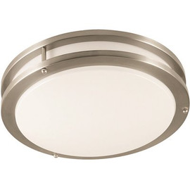 14.125 in. 1-Light Satin Nickel Integrated LED Flush Mount