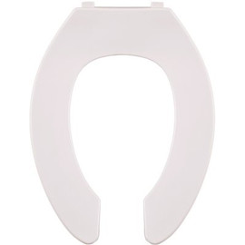 Premier Heavy-Duty Commercial Elongated Open Front Toilet Seat without Lid in White