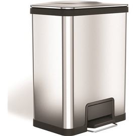 HLS COMMERCIAL 13 Gal. Stainless Steel Step Trash Can with AirStep Technology and Odor Filter