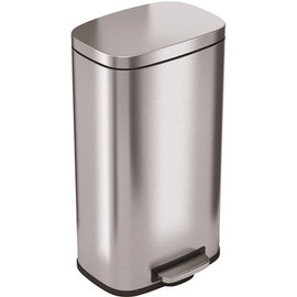 HLS COMMERCIAL 8 Gal. Soft Step Stainless Steel Trash Can with Odor Filter and Removable Plastic Liner