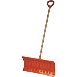 Emsco Bigfoot Series 25 in. Poly Pusher Snow Shovel with Wooden Handle