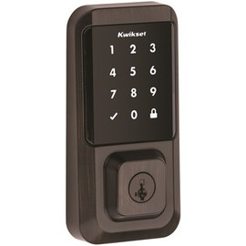 Kwikset HALO Venetian Bronze Single-Cylinder Keypad Electronic Smart Lock Deadbolt featuring SmartKey, Touchscreen and WiFi