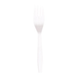 NUTRI-BON DISTRIBUTION CO., INC. Medium Weight White Polypropylene Fork (1000 per case)