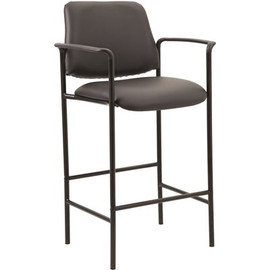 BOSS Office Products 28.5 in. H Black Square Back Diamond Stool