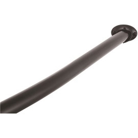 Kingston Brass Vintage 64-1/2 in. Adjustable Curved Shower Rod in Black