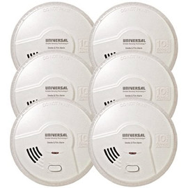 2 in. 1 Smoke and Fire Detector, 10-Year Sealed Battery Operated Dual Sensing Microprocessor Intelligence (Case of 6)