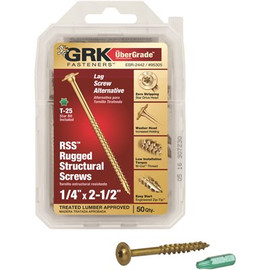 GRK 1/4 in. x 2-1/2 in. Star Drive Low Profile Washer Head Structural Wood Screw (50-Pack)