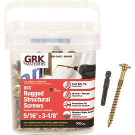 GRK 5/16 in. x 3-1/8 in. Star Drive Low Profile Washer Head Structural Wood Screw (100-Pack)