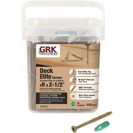 GRK #9 x 2-1/2 in. Star Drive Bugle Head Deck Elite Wood Deck Screw (400-Pack)