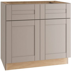 Veiled Gray Shaker Assembled Plywood Base Kitchen Cabinet with Soft Close 36 in. x 34.5 in. x 24 in.