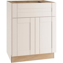 Vesper White Plywood Shaker Stock Assembled Bath Kitchen Cabinet Vanity Sink Base Soft Close 27 in. x 34.5 in. x 21 in.
