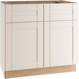 Vesper White Shaker Assembled Plywood Base Kitchen Cabinet with Soft Close 36 in. x 34.5 in. x 24 in.