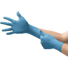 Small Blue Powder-Free Nitrile Disposable Gloves, Textured Fingertips (100 per box)