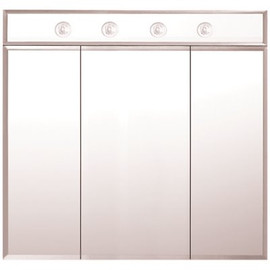 MagickWoods Vista 36 in. x 33.9 in. Surface Mount Medicine Cabinet with Frameless Tri-View Mirror