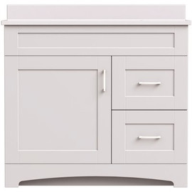 MagickWoods Brixton 36 in. W x 21 in. D Bath Vanity Cabinet in Vanilla White with Right Hand Side Drawers