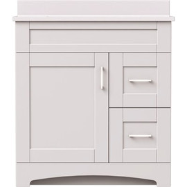 MagickWoods Brixton 30 in. W x 18 in. D Bath Vanity Cabinet in Vanilla White with Right Hand Side Drawers