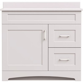 MagickWoods Brixton 36 in. W x 18 in. D Bath Vanity Cabinet in Vanilla White with Right Hand Side Drawers