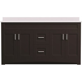 MagickWoods Brixton 60 in. W x 18 in. D Double Bowl Bath Vanity Cabinet in Dark Chestnut