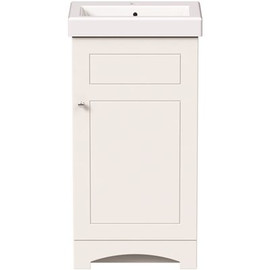 17.5 in. W x 13.5 in. D Bath Vanity in Vanilla White with Porcelain Rectangular Vanity Top in White with White Basin