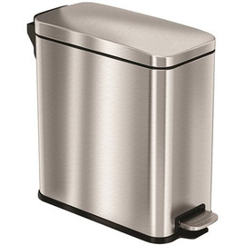 HLS COMMERCIAL 3 Gal. Step Stainless Steel Trash Can with Removable Plastic Liner and Odor Filter