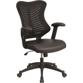 Flash Furniture Black Leather/Mesh Office/Desk Chair
