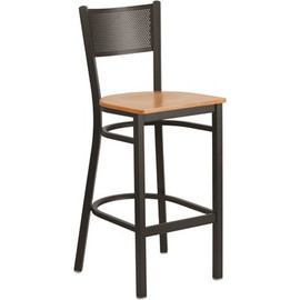 Carnegy Avenue 28.5 in. Natural Wood Seat/Black Metal Frame Bar Stool Carnegy Avenue 28.5 in. Natural Wood Seat/Black Metal Frame Bar Stool