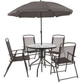 Carnegy Avenue Black Metal Patio Conversation Set (6-Piece)