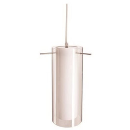 1-Light LED Pendant White/Clear Glass Brushed Nickel