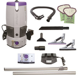 ProTeam GoFree Flex Pro II, 12 Ah, 6 qt. Cordless Backpack Vacuum w/ ProBlade Hard Surface & Carpet Tool Kit