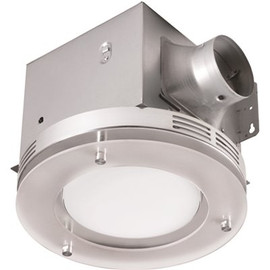 Tosca Decorative Brushed Nickel 80 CFM Ceiling Mount Bathroom Exhaust Fan with LED Light