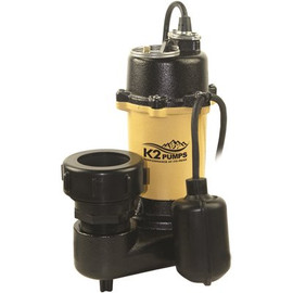 K2 3/4 HP Submersible Effluent Pump with Tether Switch