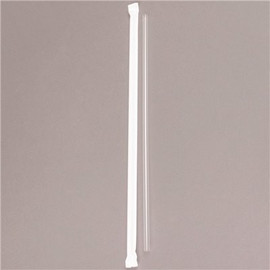 PrimeSource Clear Giant Straw 10.25 in. Paper Wrapped Boxed (2000 per case)