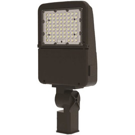 70-Watt 120-277-Volt Slipfitter Line Voltage Bronze Outdoor Integrated LED Medium Landscape Flood Light, Selectable