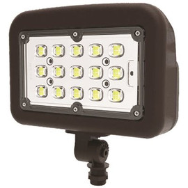 50-Watt 120-277-Volt Knuckle Line Voltage Bronze Outdoor Integrated LED Medium Landscape Flood Light, Selectable Color